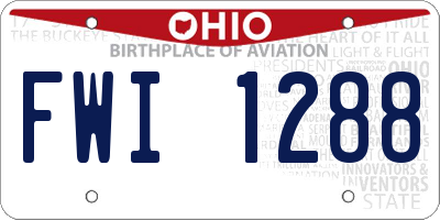 OH license plate FWI1288