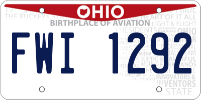 OH license plate FWI1292