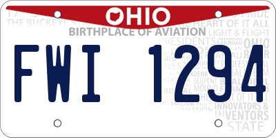 OH license plate FWI1294