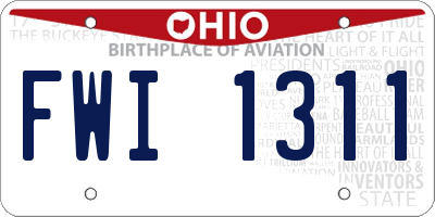 OH license plate FWI1311