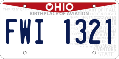 OH license plate FWI1321