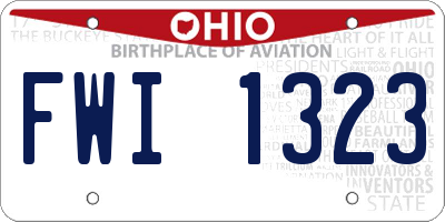 OH license plate FWI1323