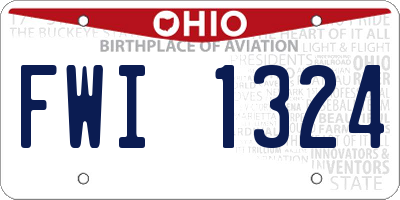 OH license plate FWI1324