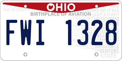 OH license plate FWI1328