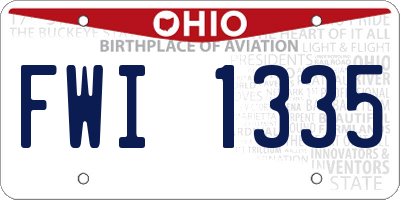 OH license plate FWI1335