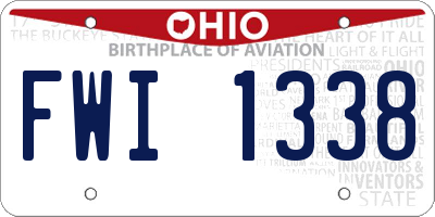 OH license plate FWI1338