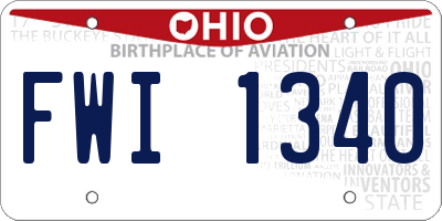 OH license plate FWI1340