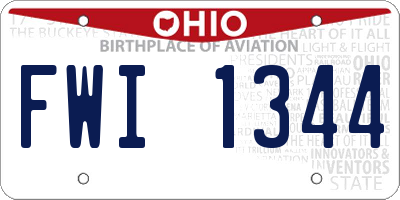OH license plate FWI1344
