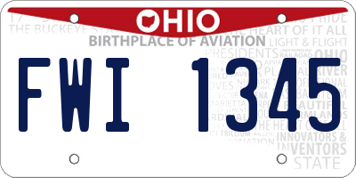OH license plate FWI1345