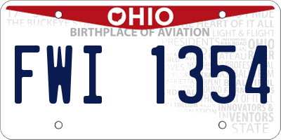 OH license plate FWI1354