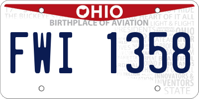 OH license plate FWI1358