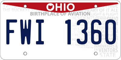 OH license plate FWI1360