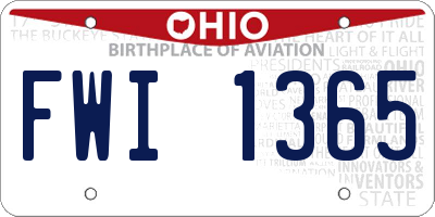OH license plate FWI1365