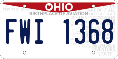 OH license plate FWI1368