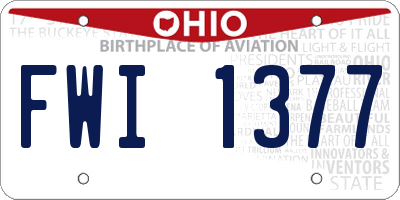 OH license plate FWI1377