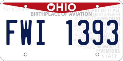 OH license plate FWI1393