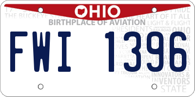 OH license plate FWI1396