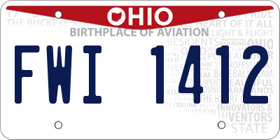 OH license plate FWI1412