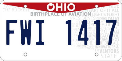 OH license plate FWI1417