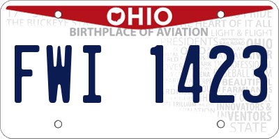 OH license plate FWI1423