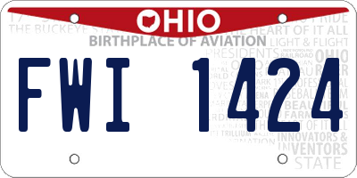 OH license plate FWI1424