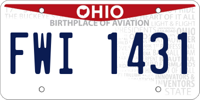 OH license plate FWI1431