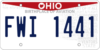 OH license plate FWI1441