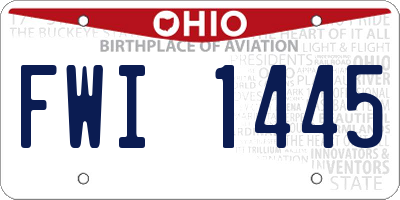 OH license plate FWI1445
