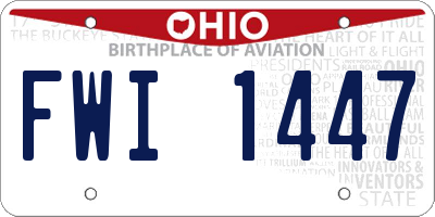 OH license plate FWI1447