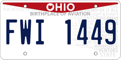 OH license plate FWI1449