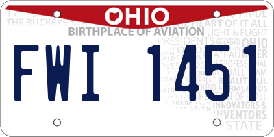 OH license plate FWI1451