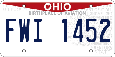 OH license plate FWI1452