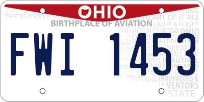OH license plate FWI1453