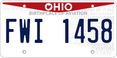 OH license plate FWI1458