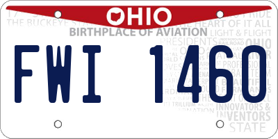 OH license plate FWI1460