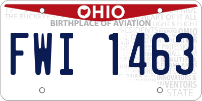 OH license plate FWI1463