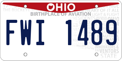 OH license plate FWI1489