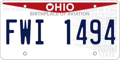 OH license plate FWI1494