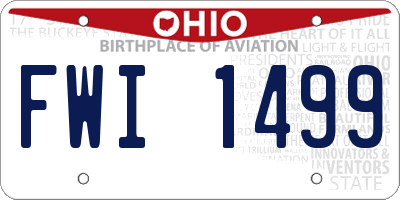 OH license plate FWI1499