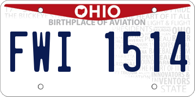 OH license plate FWI1514
