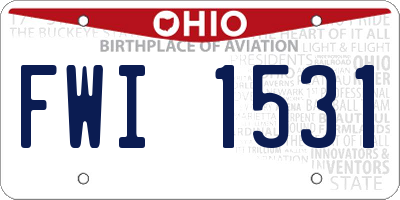OH license plate FWI1531