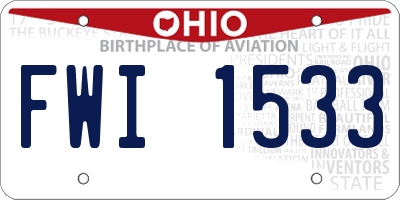 OH license plate FWI1533