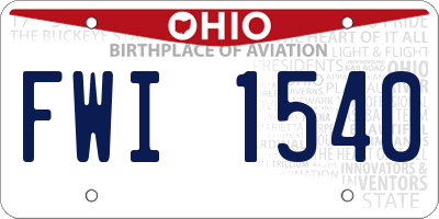 OH license plate FWI1540