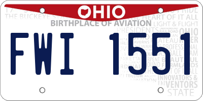 OH license plate FWI1551