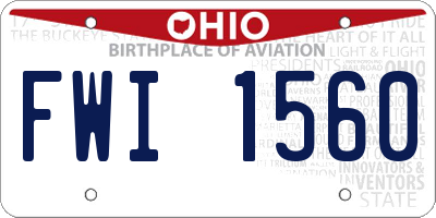 OH license plate FWI1560