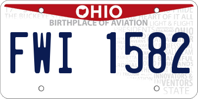 OH license plate FWI1582