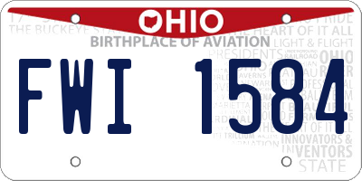 OH license plate FWI1584