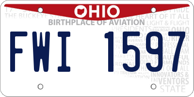 OH license plate FWI1597