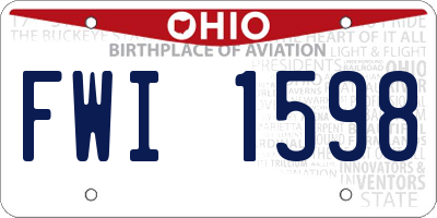 OH license plate FWI1598