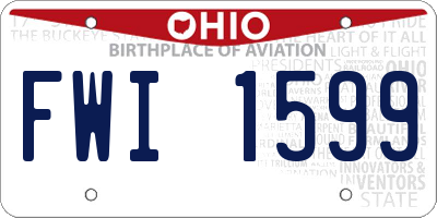OH license plate FWI1599